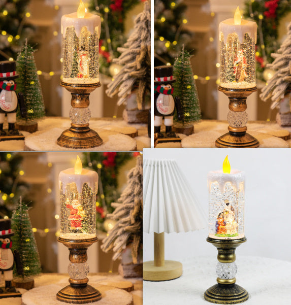 Christmas Decorations Candle Light Scene Layout