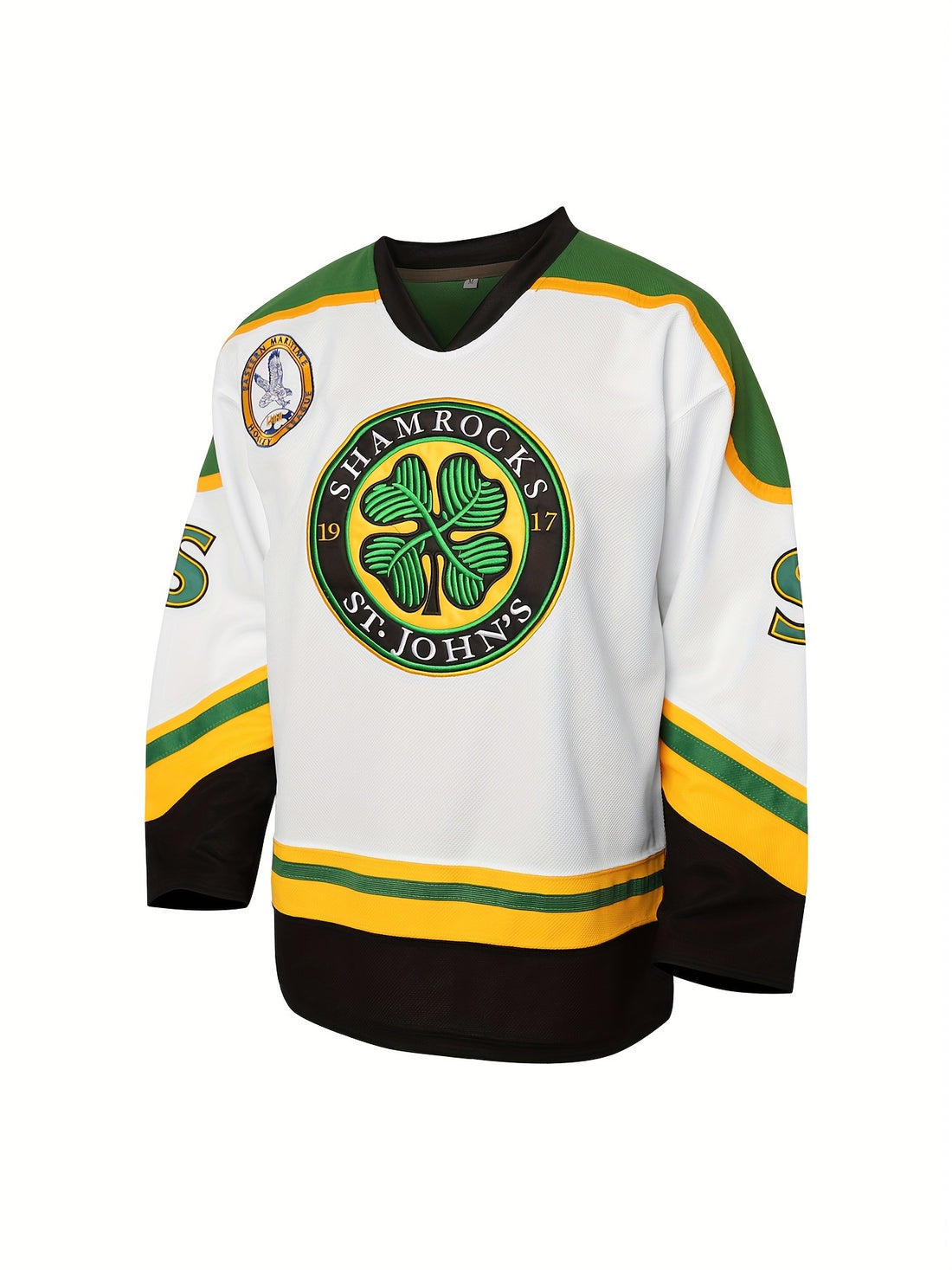 Men's #3 Clover Embroidered Retro Hockey Jersey