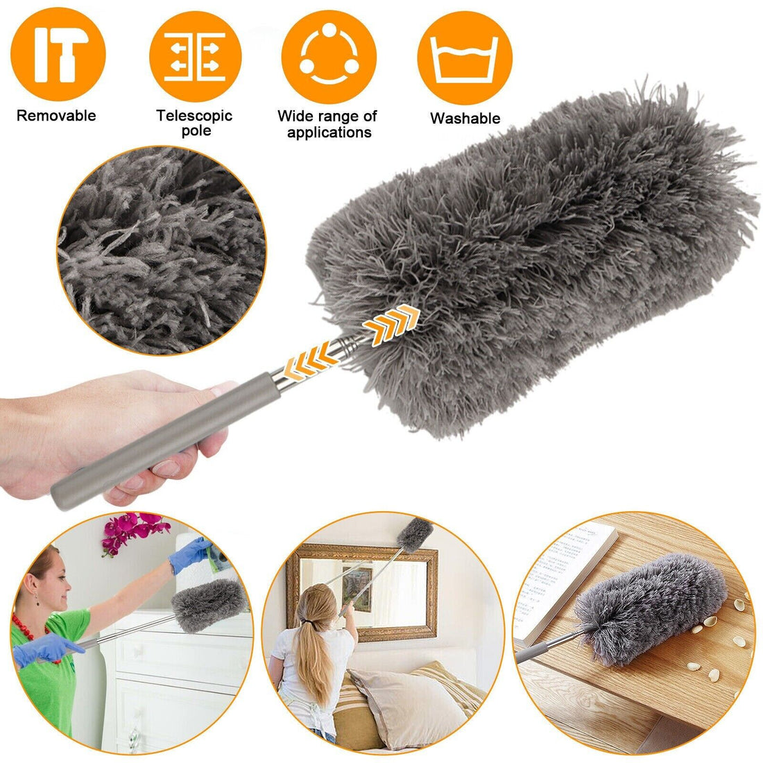 FlexiFeather™  |  Adjustable Soft Microfiber Feather Duster