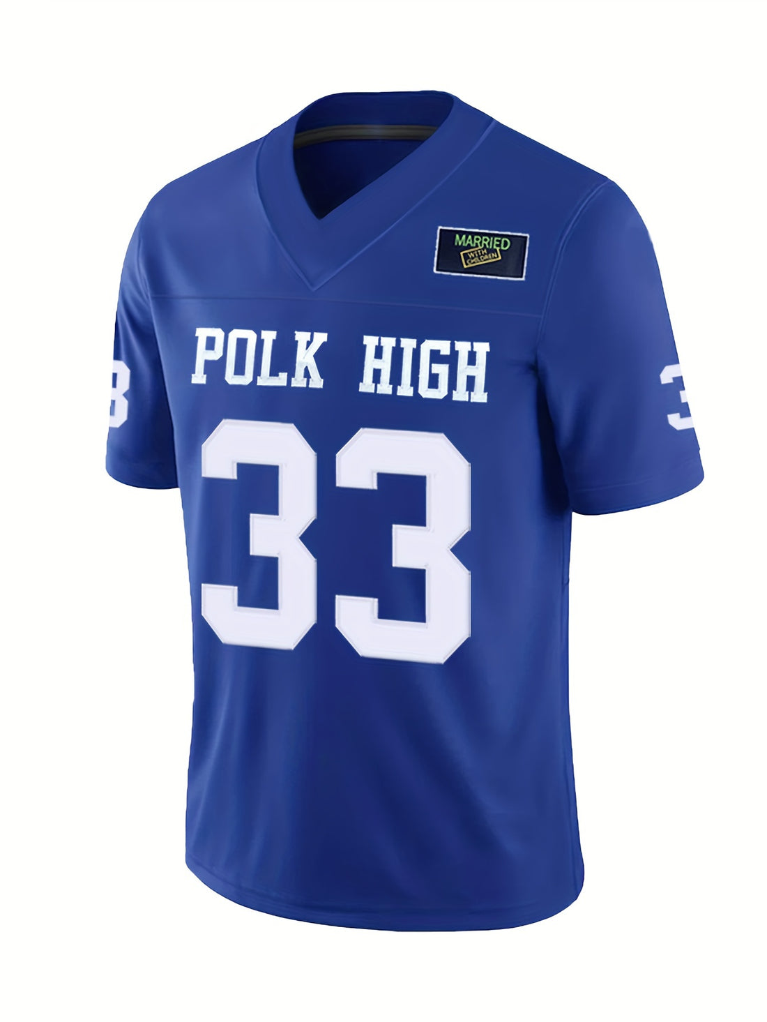 Men's Blue #33 Embroidered American Football Jersey