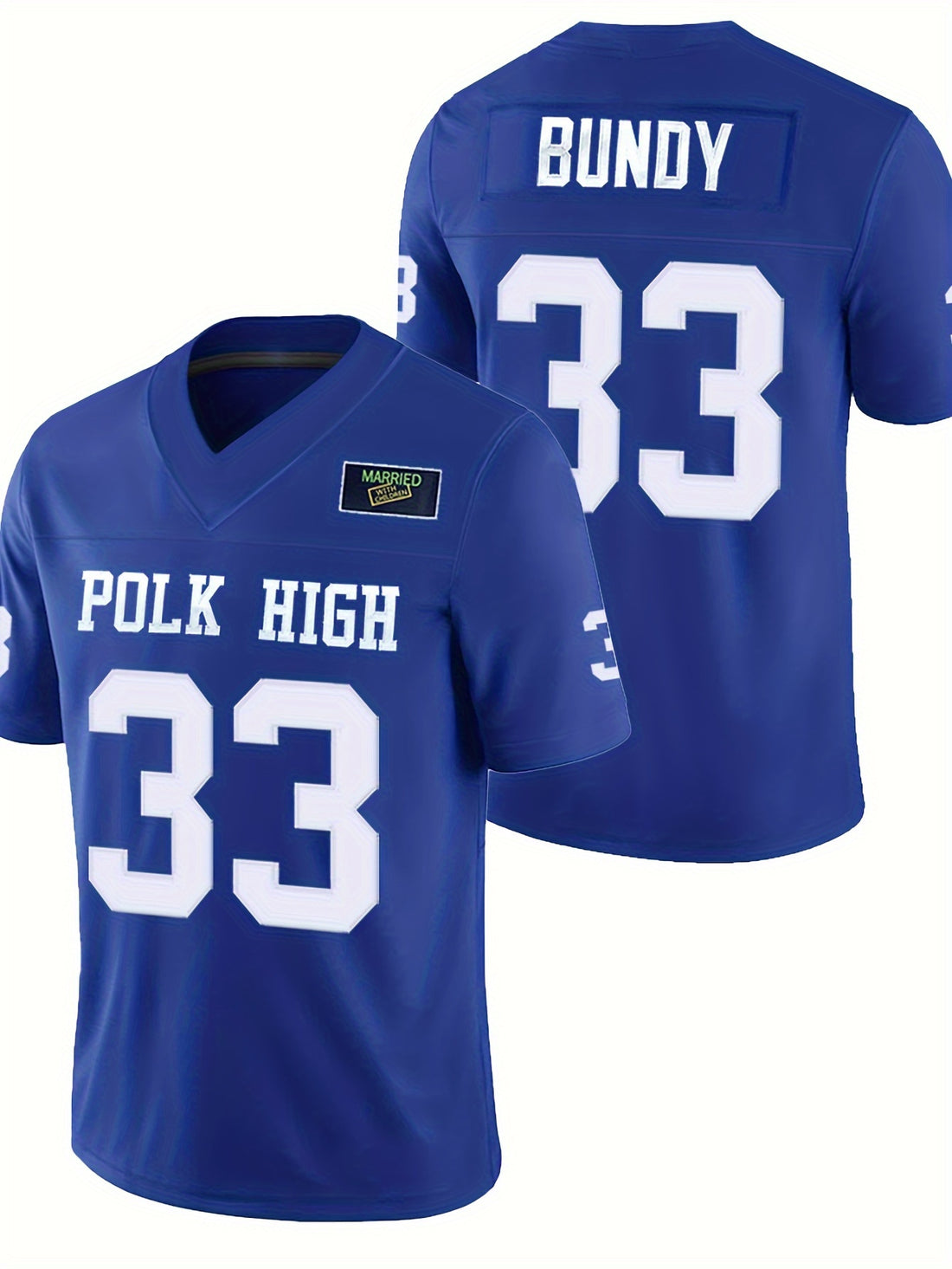 Men's Blue #33 Embroidered American Football Jersey